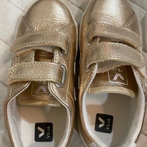 Girls gold Veja sneakers. Size 12.5